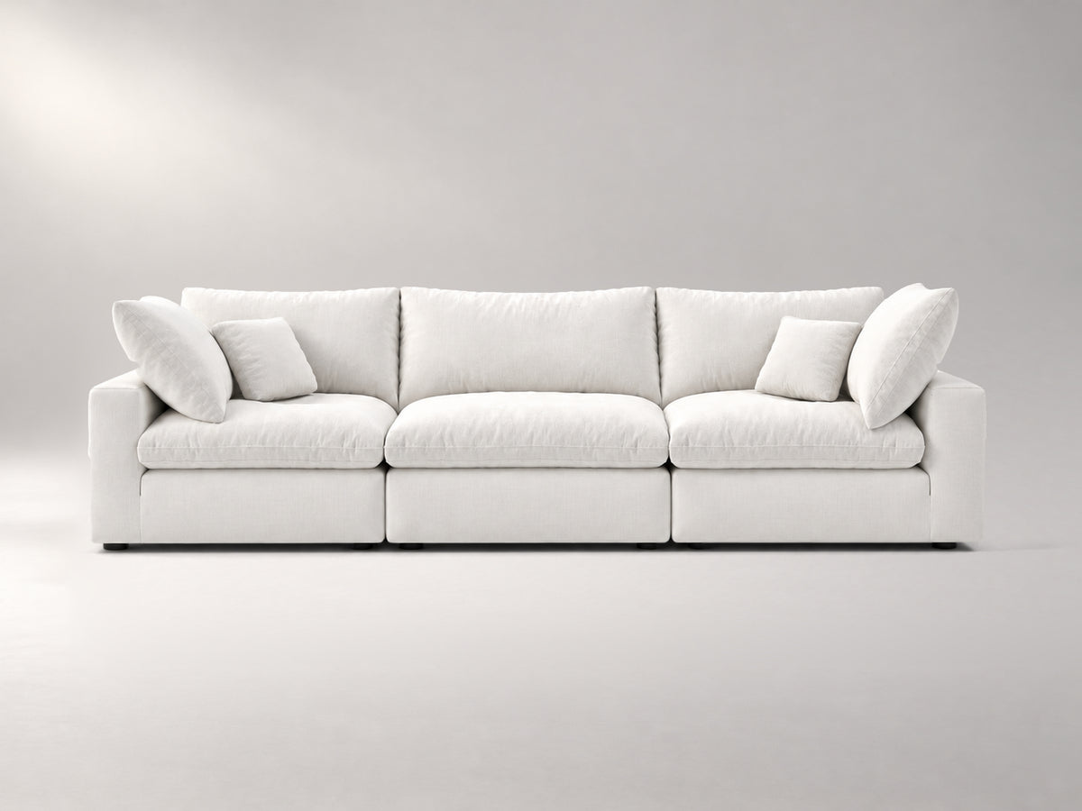 3-Piece Modular Sofa in Off-White, front view | Garelli