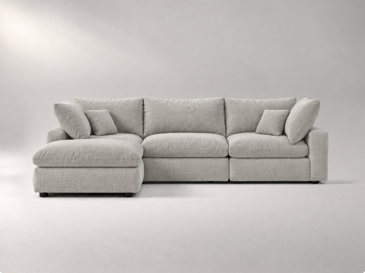 4-Piece Modular Classic Sectional in Grey, front view | Garelli