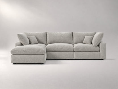 4-Piece Modular Classic Sectional in Grey, front view | Garelli