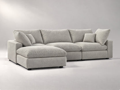 4-Piece Modular Classic Sectional in Grey, left view | Garelli