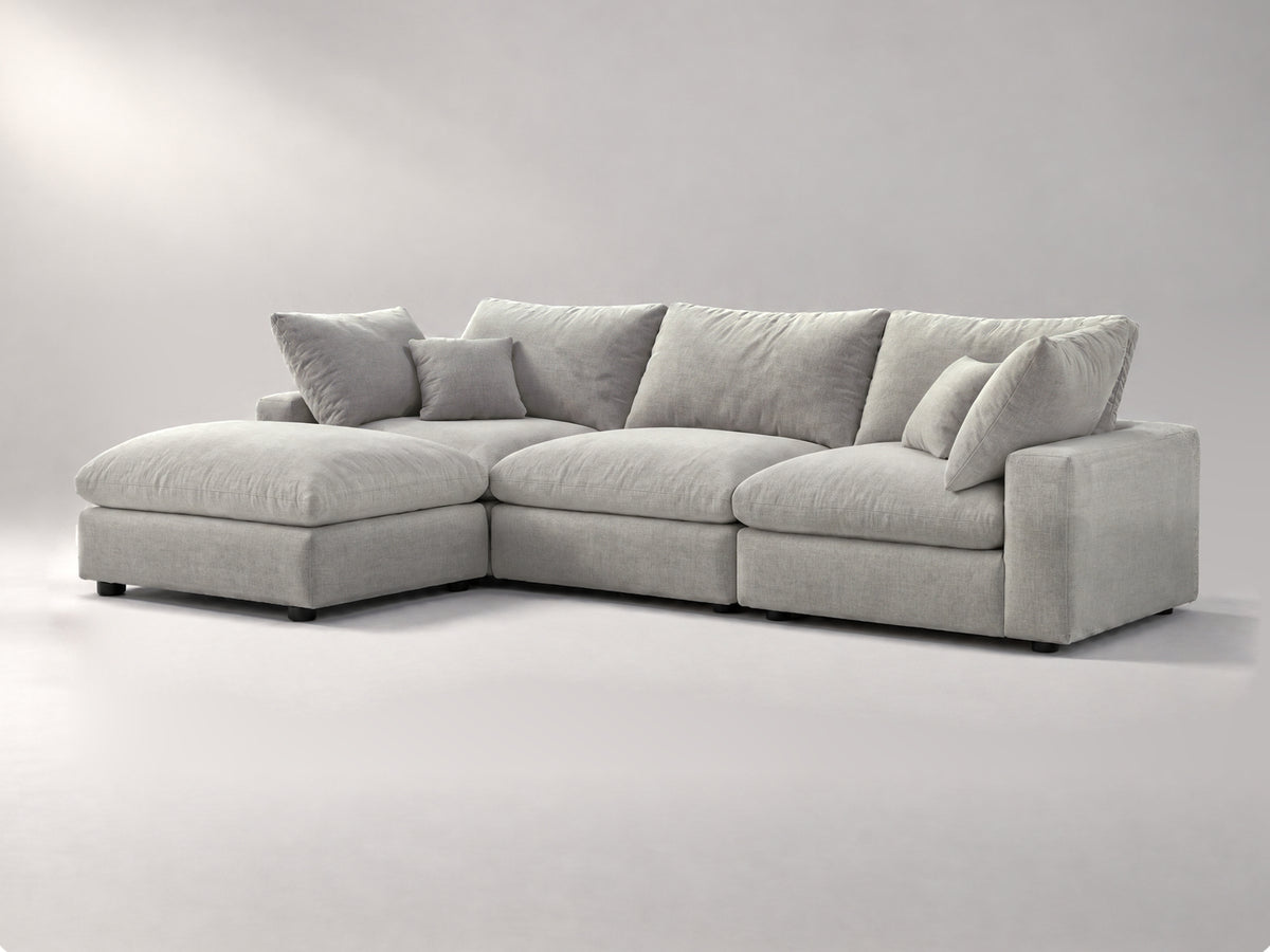 4-Piece Modular Classic Sectional in Grey, right view | Garelli