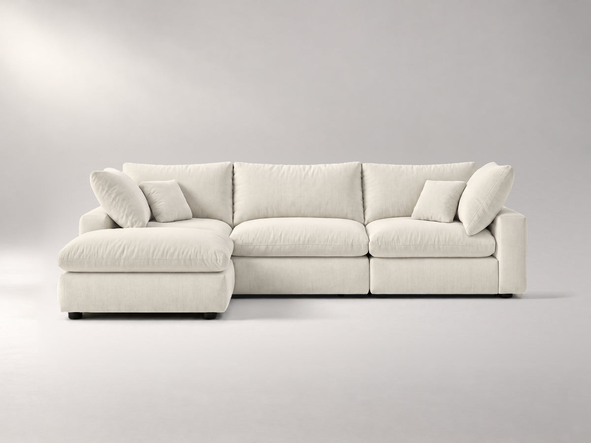 4-Piece Modular Classic Sectional in Ivory, front view | Garelli