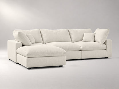 4-Piece Modular Classic Sectional in Ivory, left view | Garelli