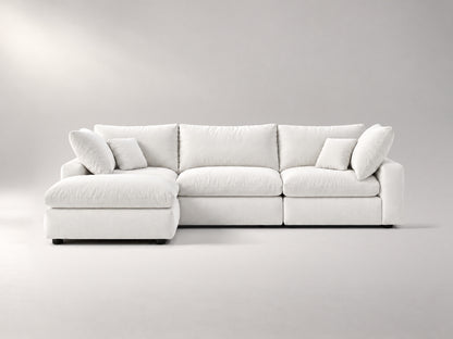 4-Piece Modular Classic Sectional in Off-White, front view | Garelli