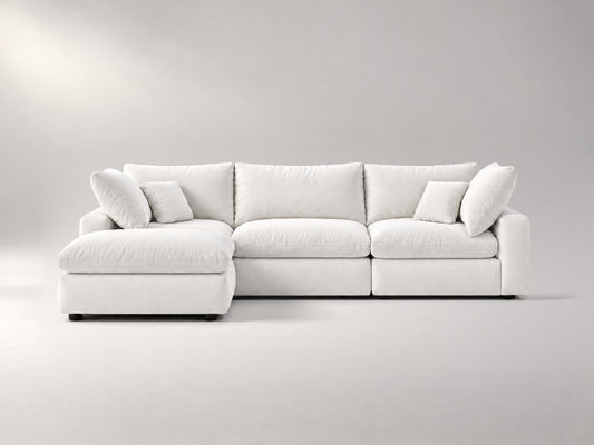 4-Piece Modular Classic Sectional in Off-White, front view | Garelli