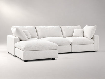 4-Piece Modular Classic Sectional in Off-White, left view | Garelli