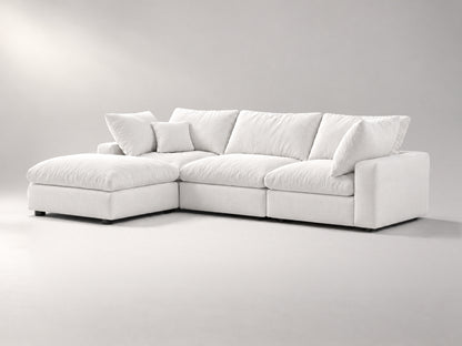 4-Piece Modular Classic Sectional in Off-White, right view | Garelli