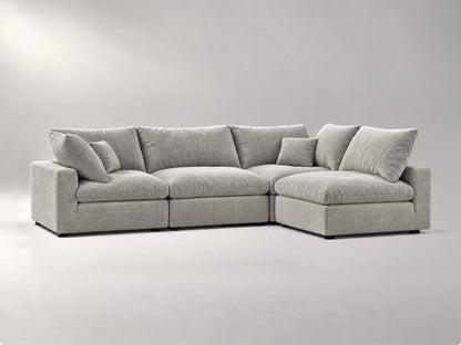 4-Piece Modular Sectional (Armless Chase) in Grey, left view | Garelli