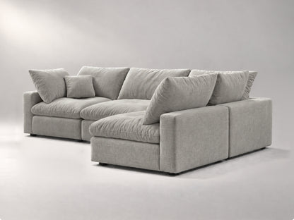 4-Piece Modular Sectional (Armless Chase) in Grey, right view | Garelli