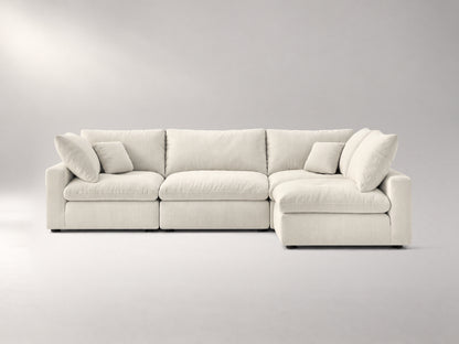 4-Piece Modular Sectional (Armless Chase) in Ivory, front view | Garelli