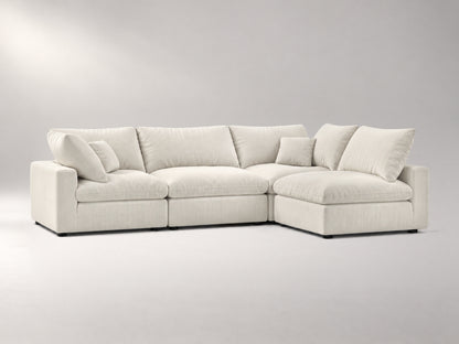4-Piece Modular Sectional (Armless Chase) in Ivory, left view | Garelli