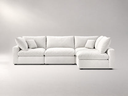 4-Piece Modular Sectional (Armless Chase) in Off-White, front view | Garelli