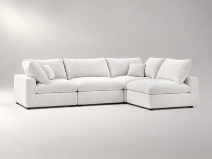 4-Piece Modular Sectional (Armless Chase) in Off-White, left view | Garelli