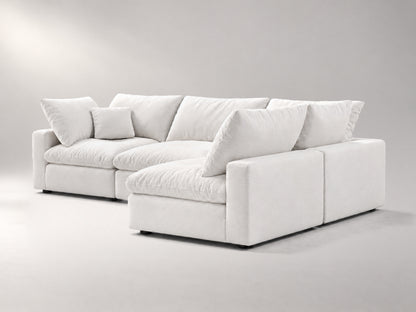 4-Piece Modular Sectional (Armless Chase) in Off-White, right view | Garelli
