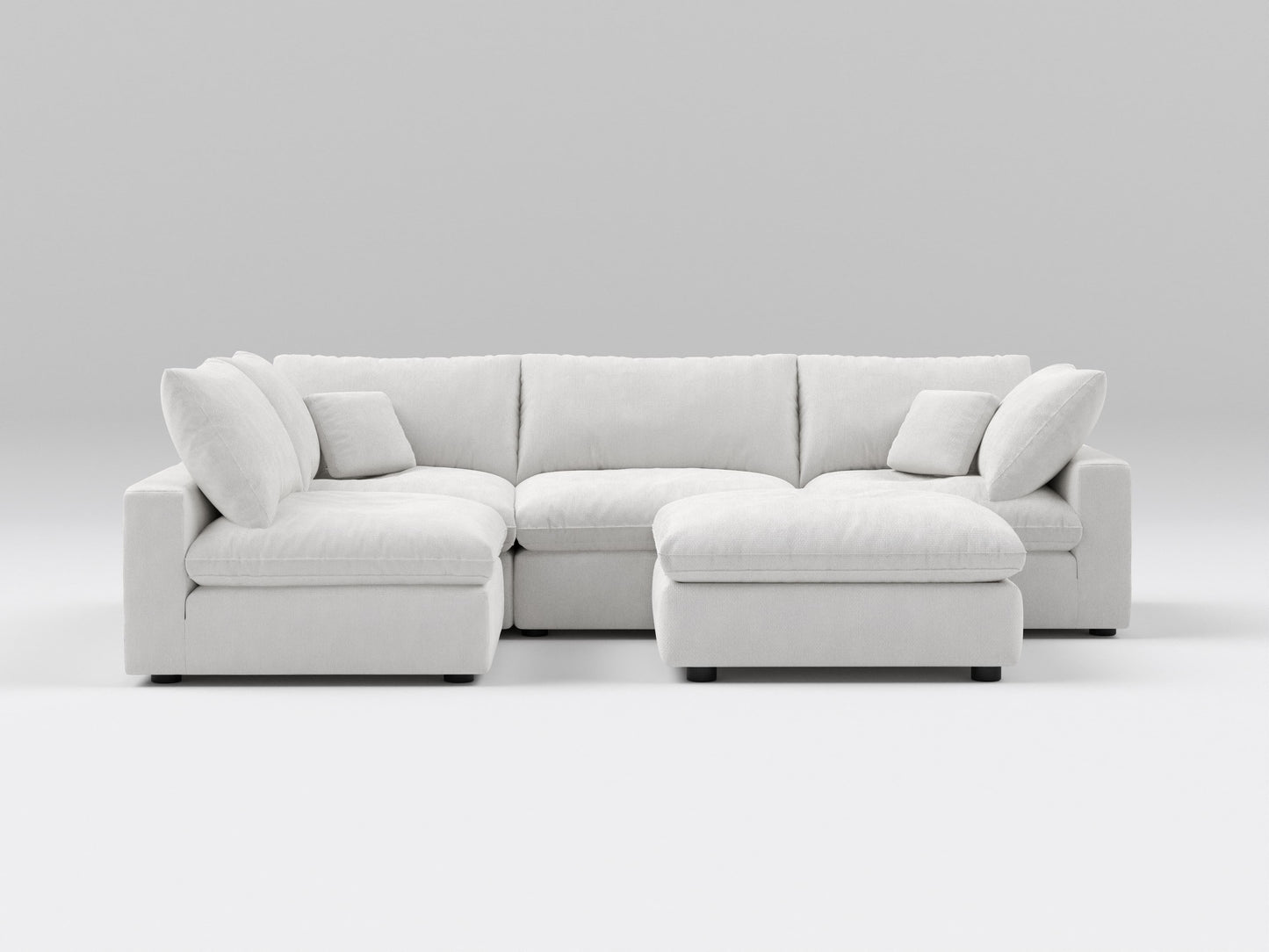 5-Piece Compact Modular Sectional in White