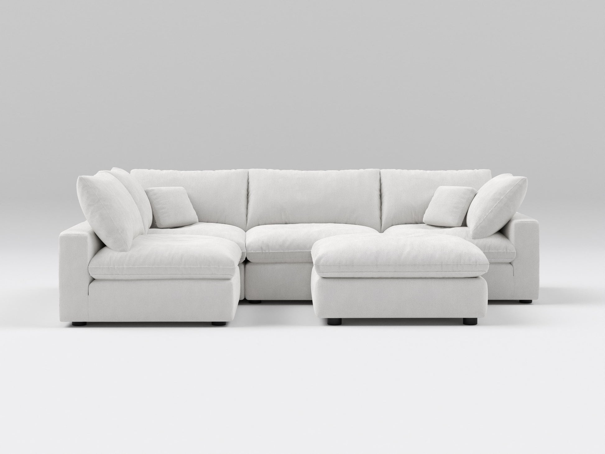 5-Piece Compact Modular Sectional in White