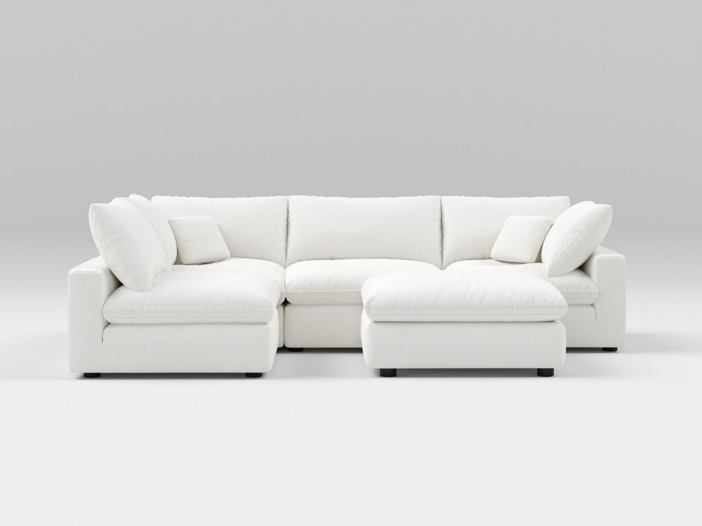 5-Piece Compact Modular Sectional in White
