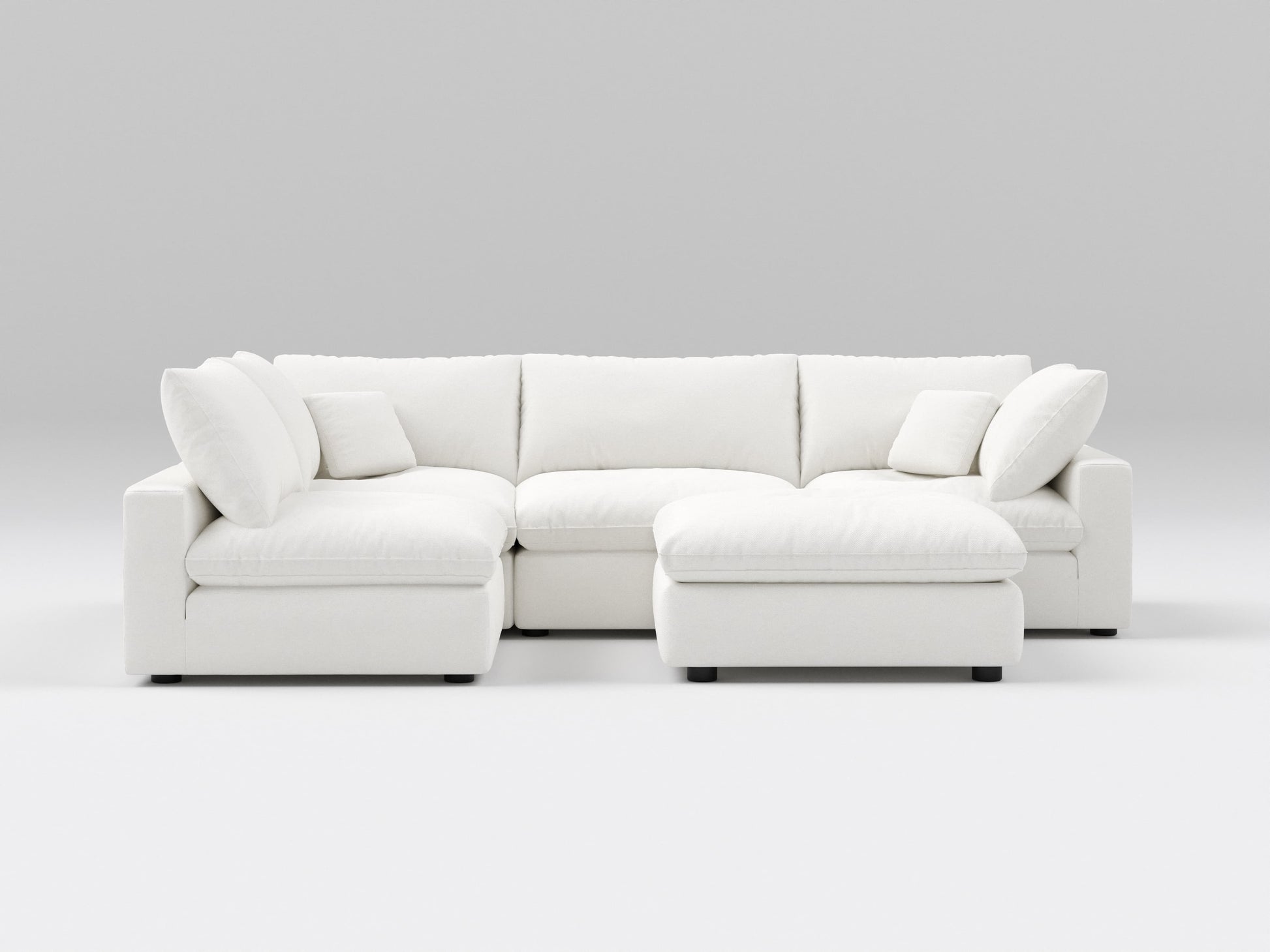 5-Piece Compact Modular Sectional in White