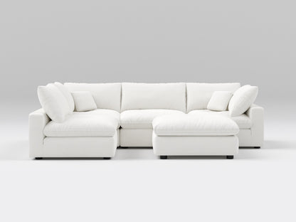 5-Piece Compact Modular Sectional in White