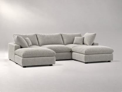 5-Piece Modular Classic Sectional (U-Shape) in Grey, left view | Garelli