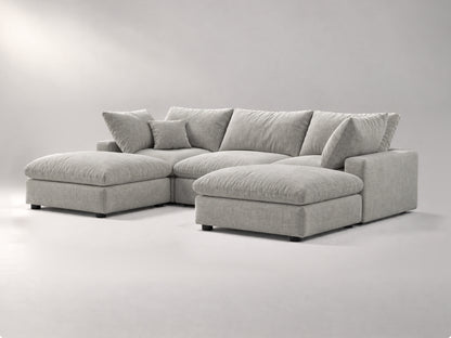 5-Piece Modular Classic Sectional (U-Shape) in Grey, right view | Garelli