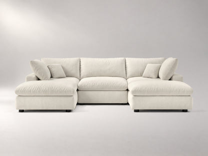 5-Piece Modular Classic Sectional (U-Shape) in Ivory, front view | Garelli