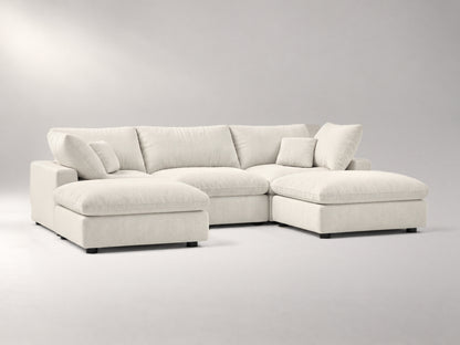 5-Piece Modular Classic Sectional (U-Shape) in Ivory, left view | Garelli