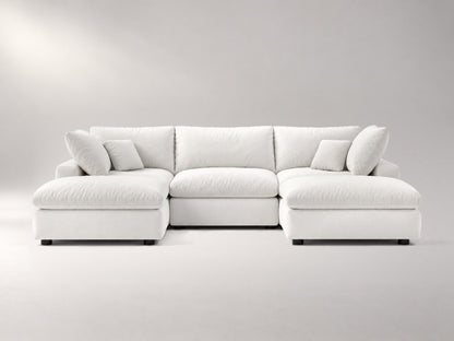 5-Piece Modular Classic Sectional (U-Shape) in Off-White, front view | Garelli