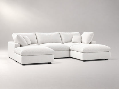 5-Piece Modular Classic Sectional (U-Shape) in Off-White, left view | Garelli