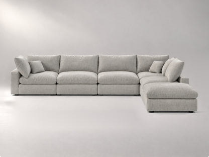 6-Piece Oversized Modular Classic Sectional in Grey, front view | Garelli