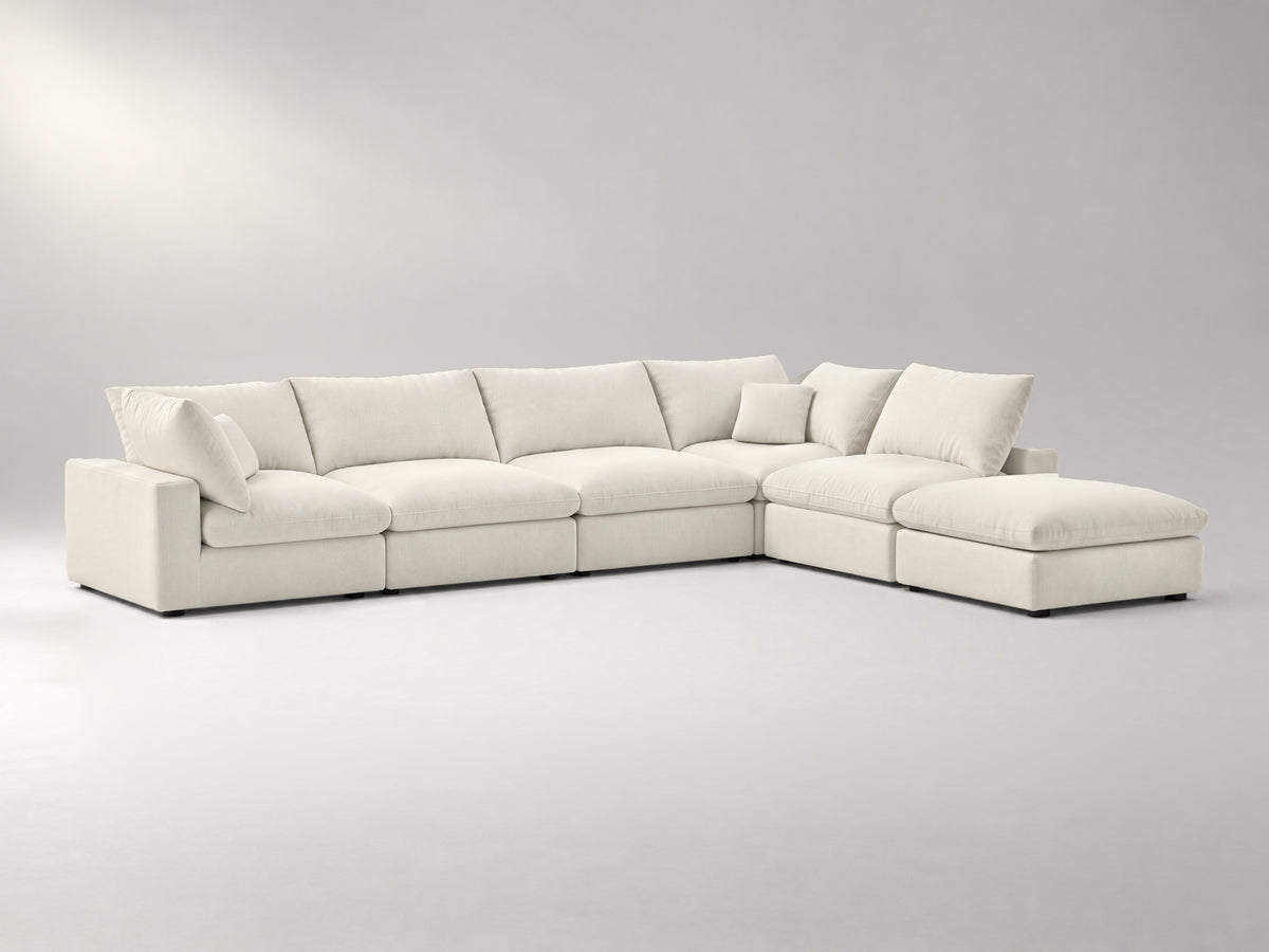 6-Piece Oversized Modular Classic Sectional in Ivory, left view | Garelli