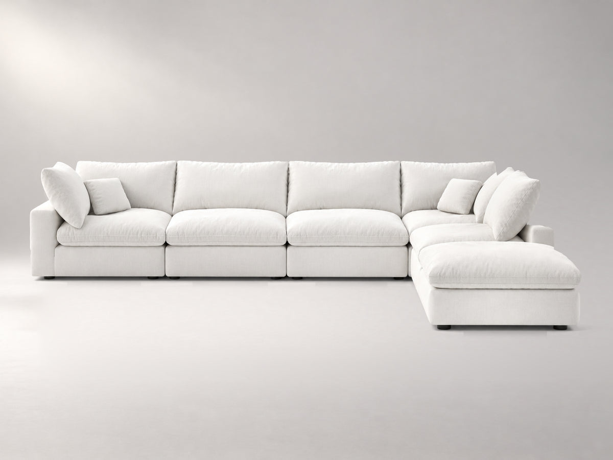 6-Piece Oversized Modular Classic Sectional in Off-White, front view | Garelli