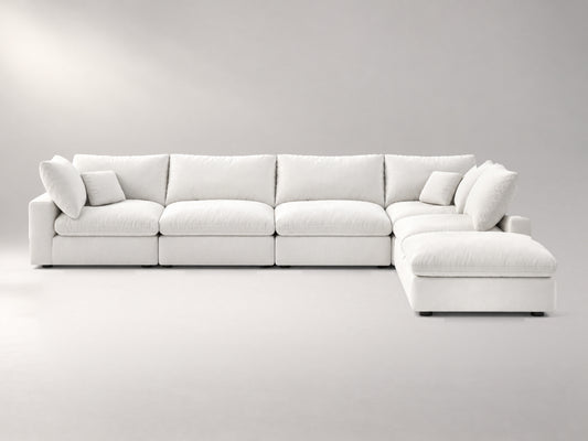 6-Piece Oversized Modular Classic Sectional in Off-White, front view | Garelli