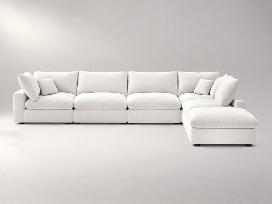 6-Piece Oversized Modular Classic Sectional in Off-White, front view | Garelli