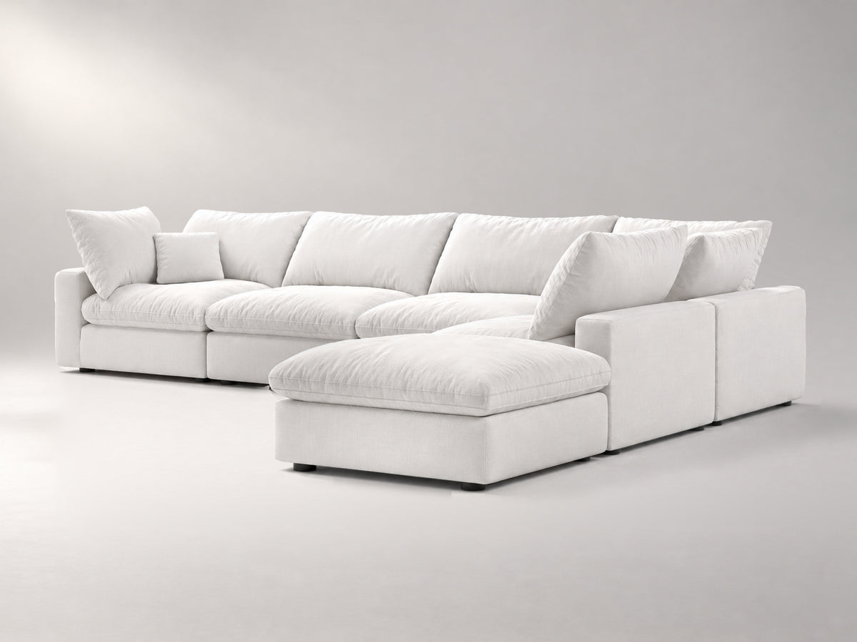 6-Piece Oversized Modular Classic Sectional in Off-White, right view | Garelli
