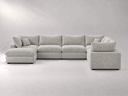 7-Piece Oversized Modular Sectional in Grey, front view | Garelli