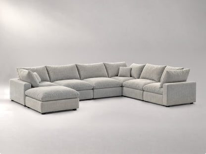 7-Piece Oversized Modular Sectional in Grey, left view | Garelli