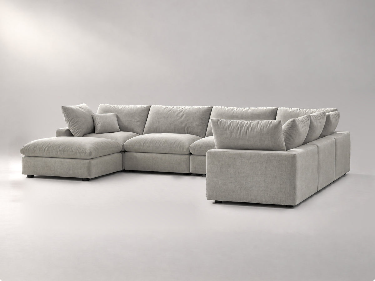 7-Piece Oversized Modular Sectional in Grey, right view | Garelli