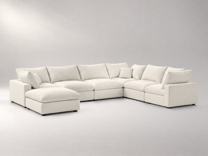 7-Piece Oversized Modular Sectional in Ivory, left view | Garelli