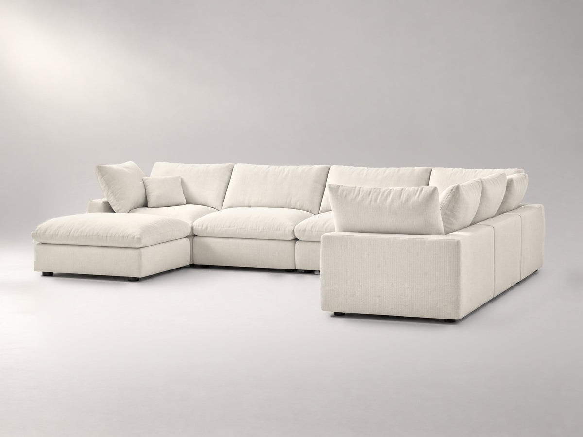 7-Piece Oversized Modular Sectional in Ivory, right view | Garelli