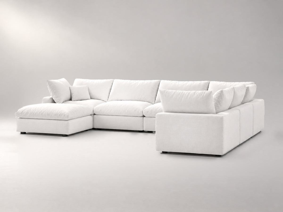 7-Piece Oversized Modular Sectional in Off-White, right view | Garelli