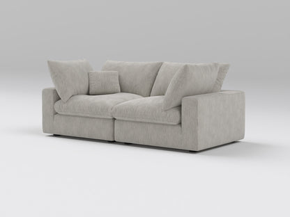 Classic Gray Modular Loveseat – 2-Piece Sofa – Right View with Clean, Modern Design