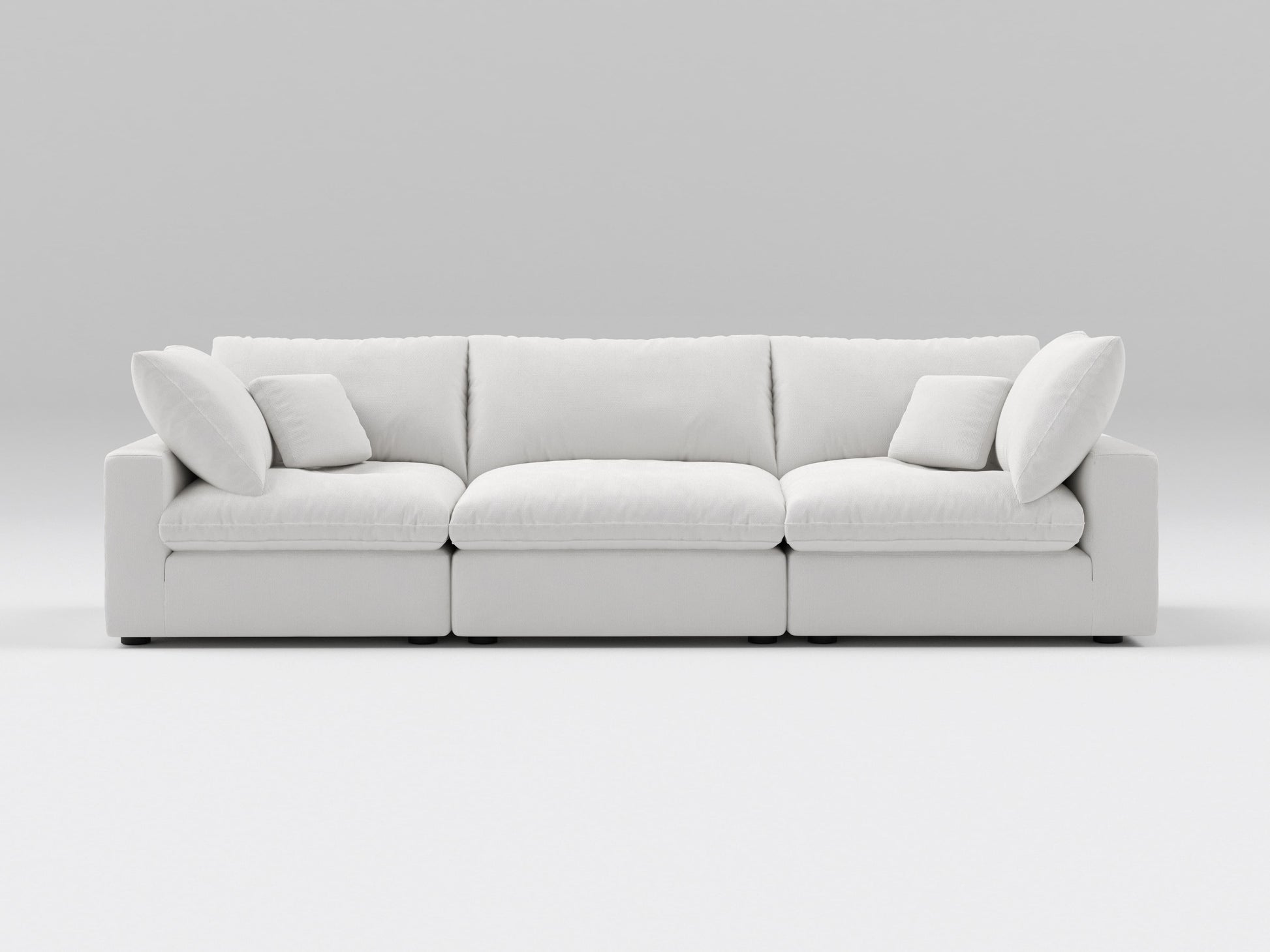 Classic Off-White Modular Sofa – 3-Piece Configuration – Plush with Modular Flexibility