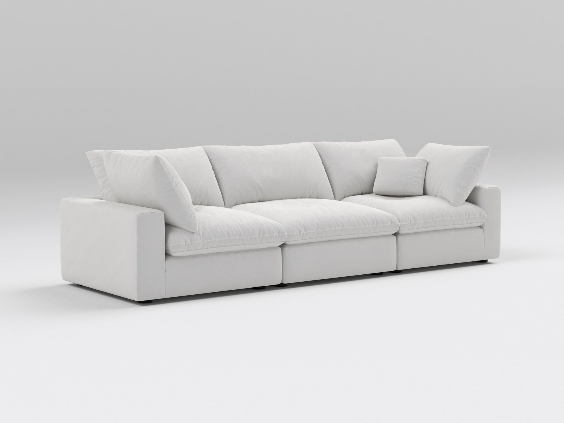 Classic Off-White Modular Sofa – 3-Piece Configuration