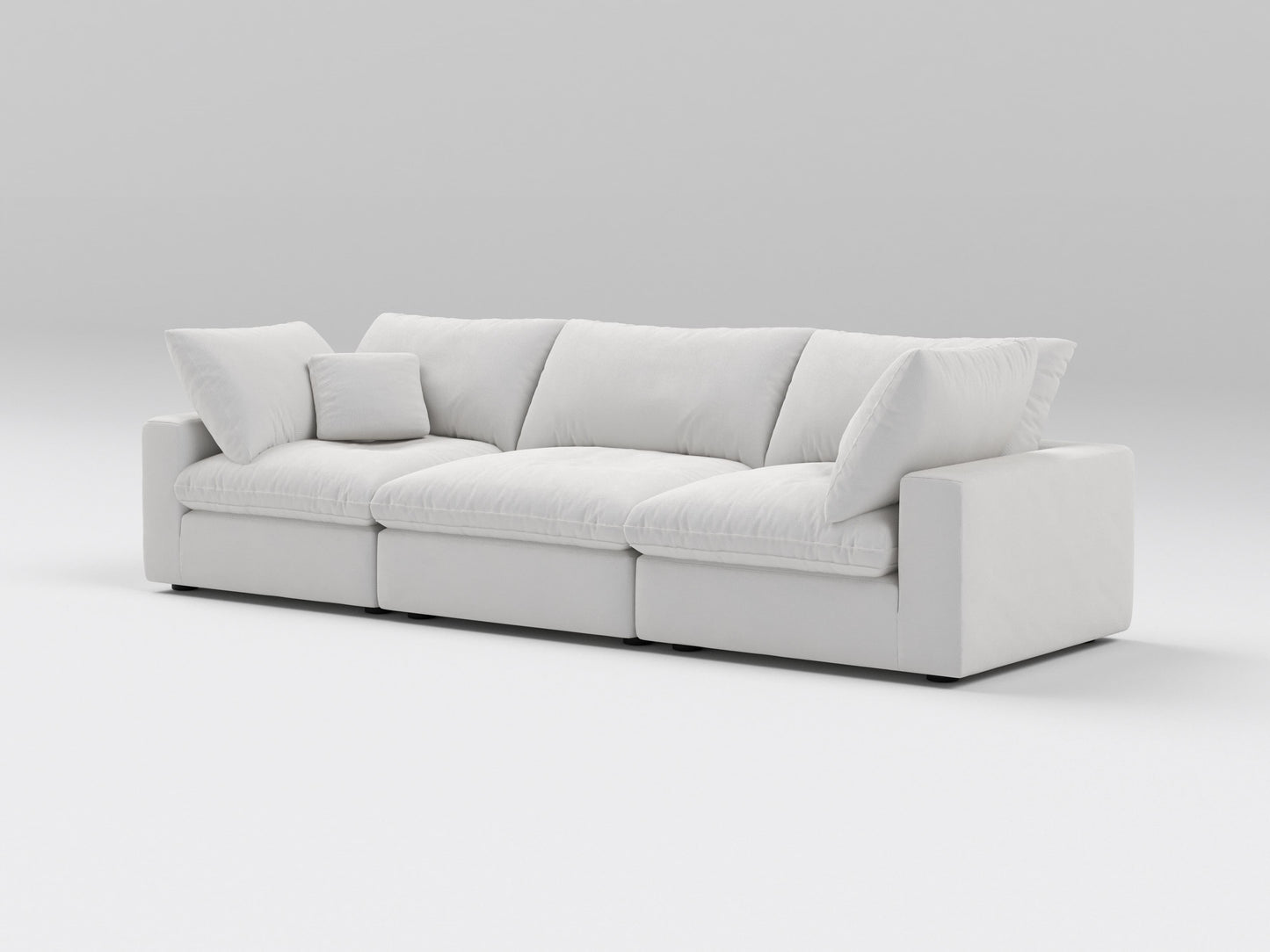 Classic Off-White Modular Sofa – 3-Piece Configuration