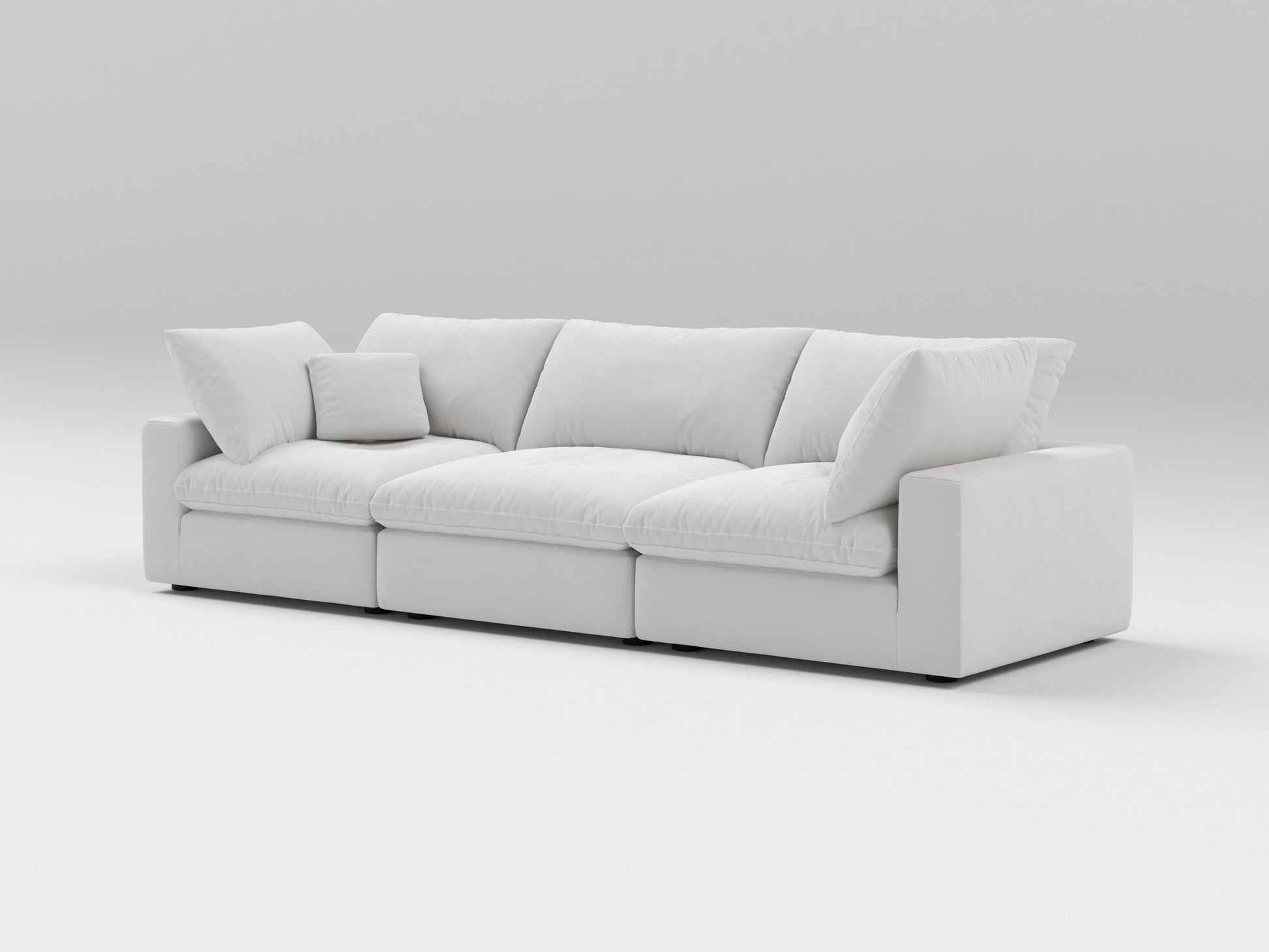 Classic Off-White Modular Sofa – 3-Piece Configuration