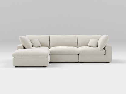 Classic 4-Piece Modular Sectional in Ivory – Front View – Deep Seating Sofa with Versatile Modular Layout