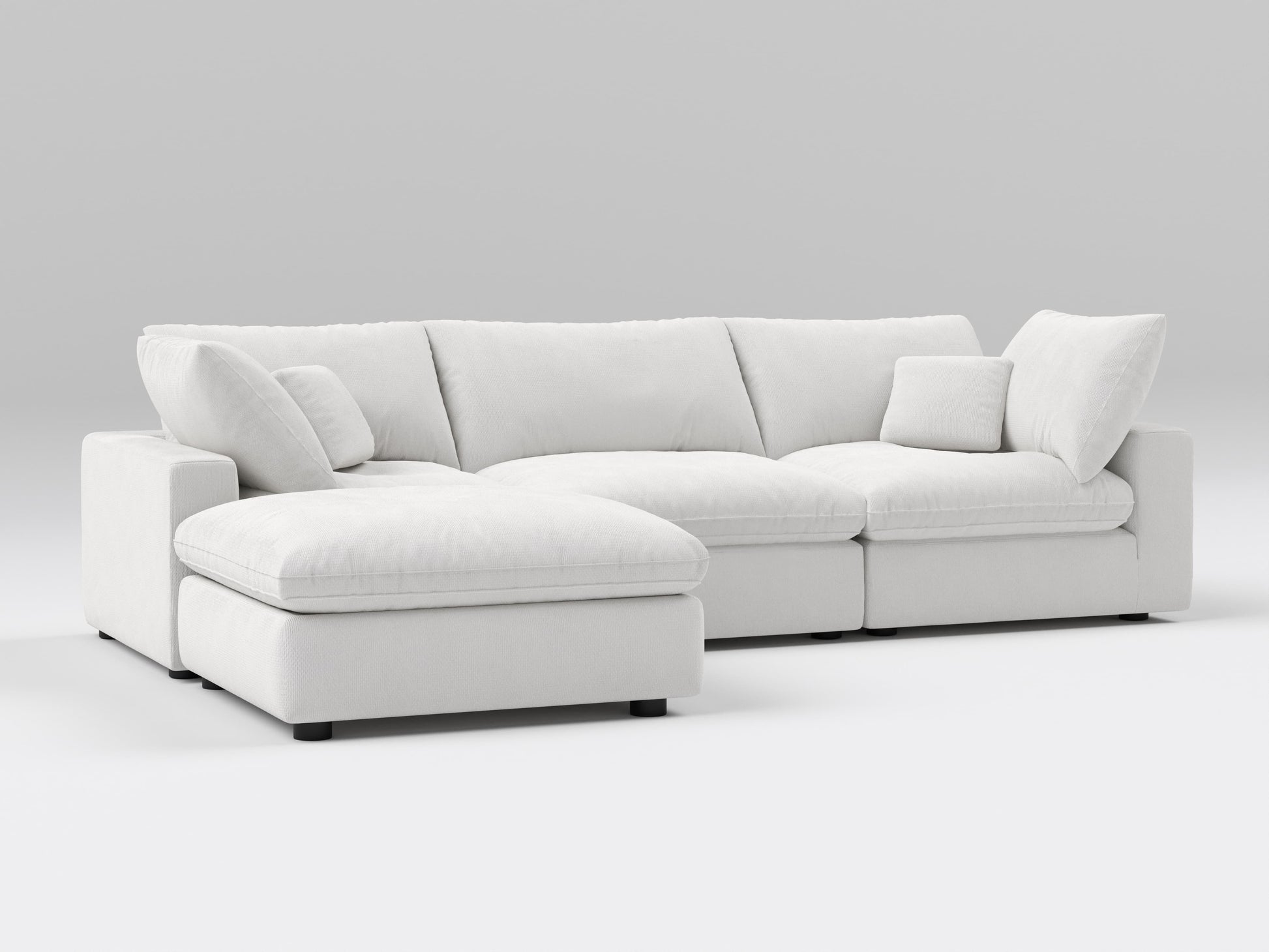 Classic Off-White Modular Sectional – 4-Piece Configuration