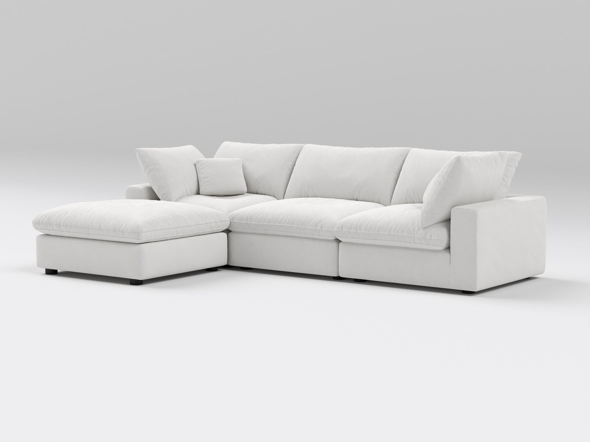 Classic Off-White Modular Sectional – 4-Piece Configuration