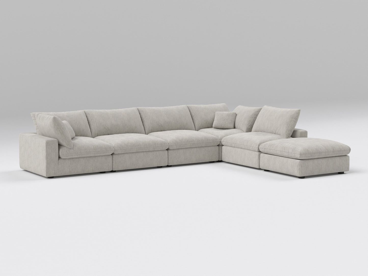 Classic Gray Modular Sectional – 6-Piece Sofa